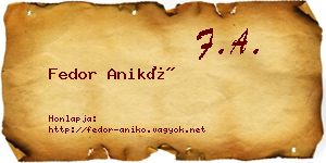 Fedor Anikó névjegykártya